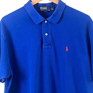 Polo By Ralph Lauren Blue Polo Short Sleeve Shirt Red Pony Cotton XL Men's